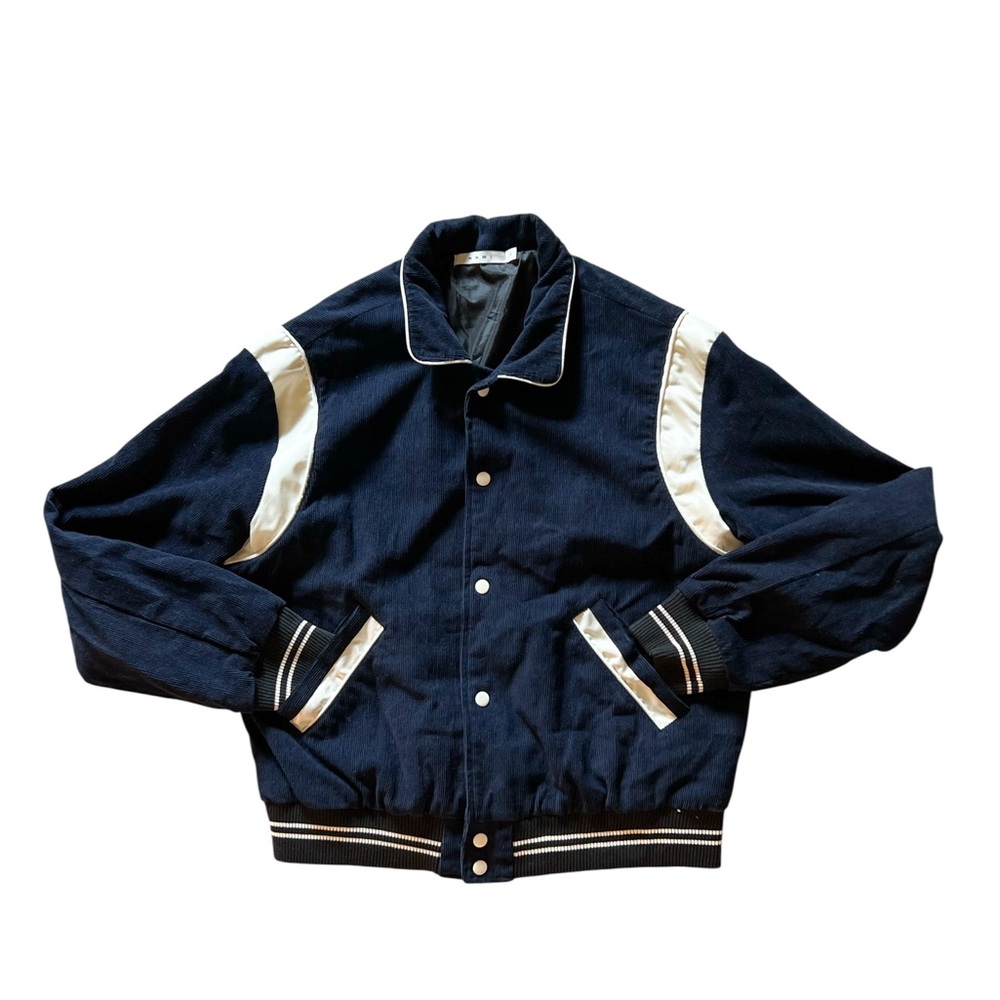 mnml Teddy Corduroy Bomber Varsity Jacket, Size L - Picture 3 of 14